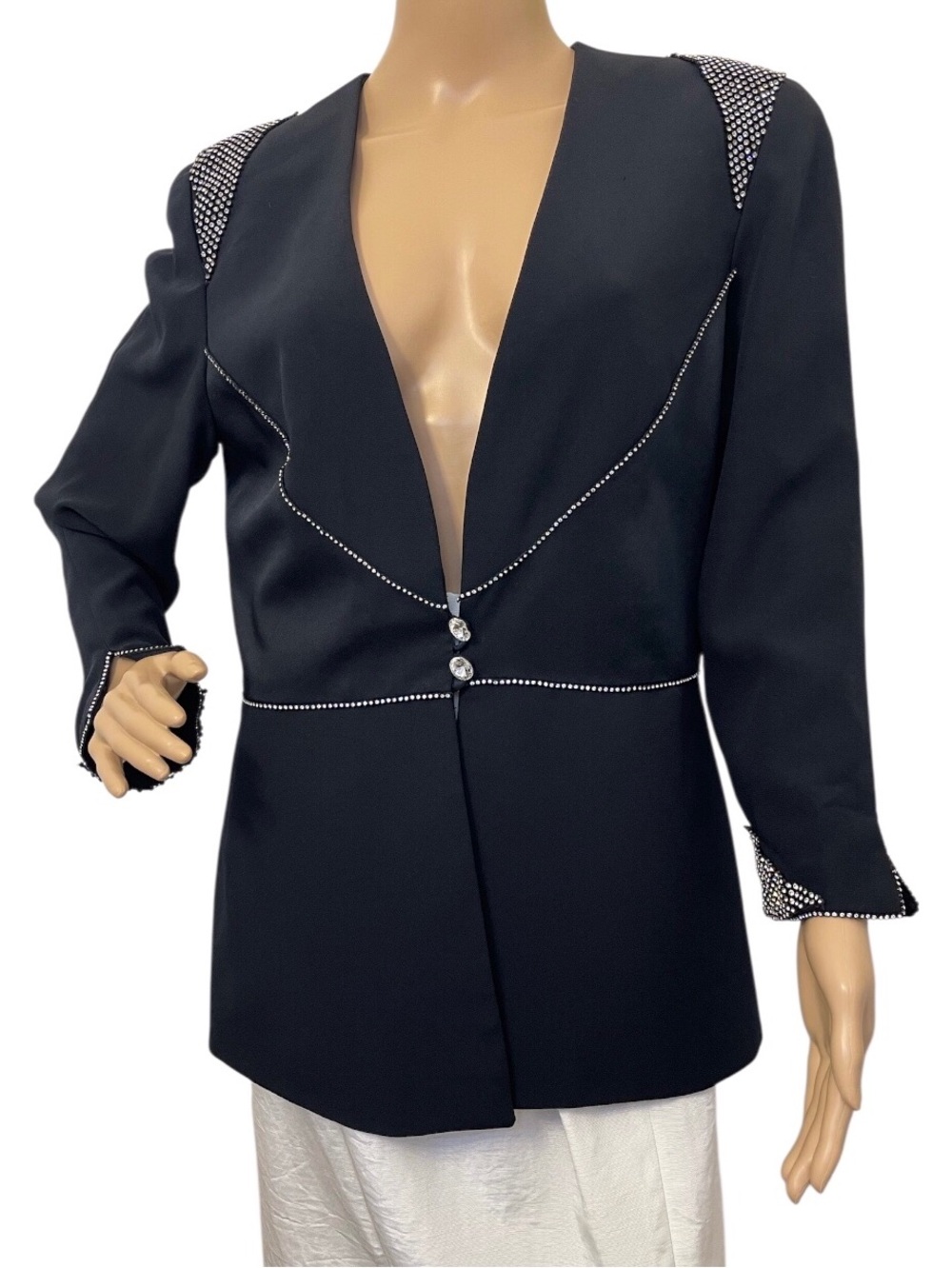 Frascara Black Embellished Women's Blazer,12